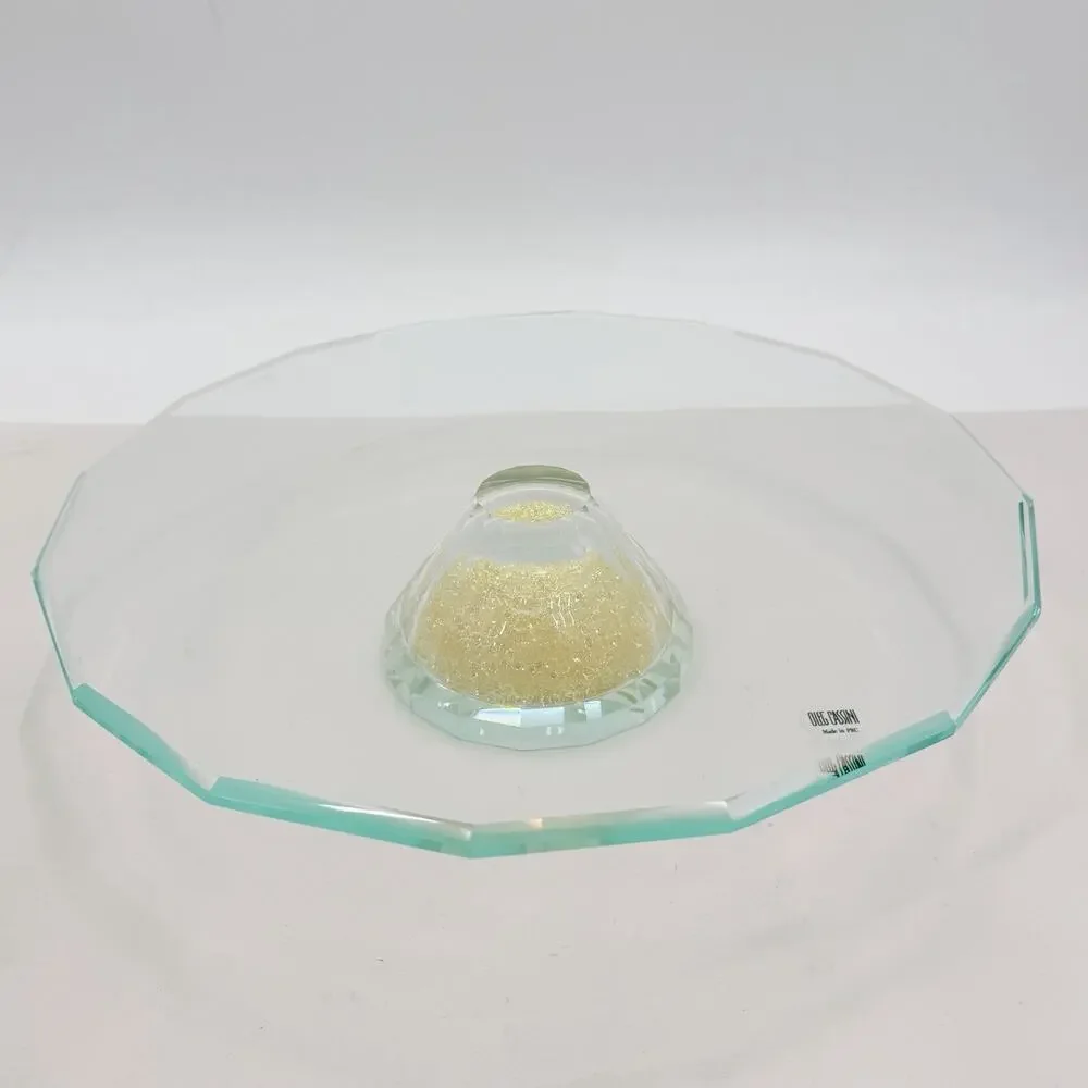 Oleg Cassini Crystal Diamond Footed Pedestal Cake Stand 13